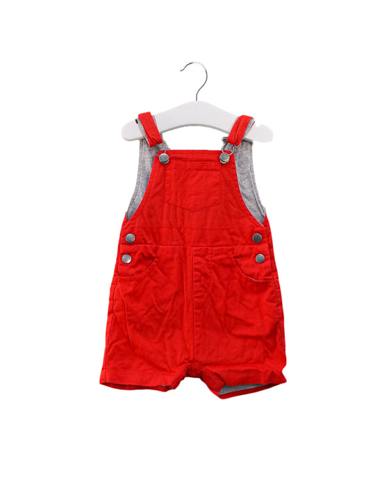 A Red Sleeveless Rompers from Seed in size 3-6M for boy. (Front View)