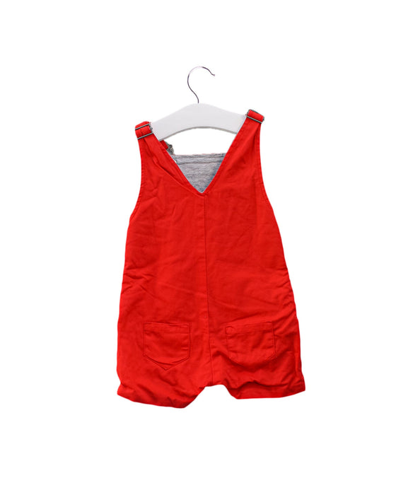A Red Sleeveless Rompers from Seed in size 3-6M for boy. (Back View)