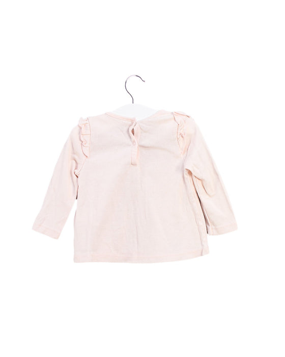 A Pink Long Sleeve Tops from Petit Bateau in size 6-12M for girl. (Back View)