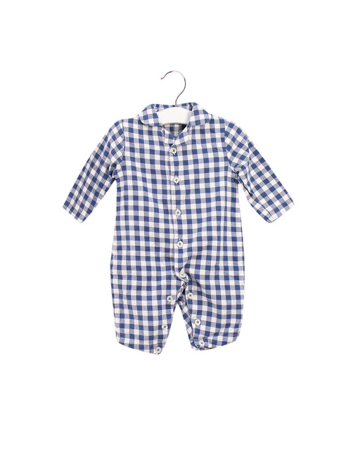 A Navy Long Sleeve Jumpsuits from The Little White Company in size 0-3M for boy. (Front View)