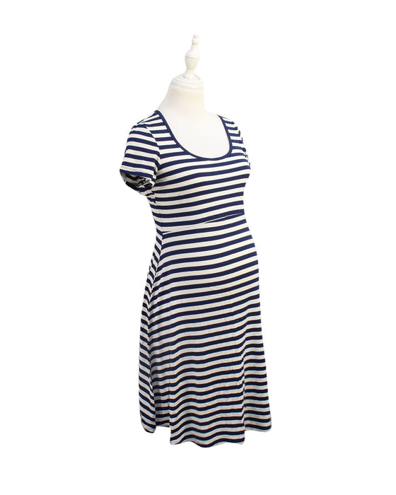 A Navy Short Sleeve Dresses from Seraphine in size S for maternity. (Front View)