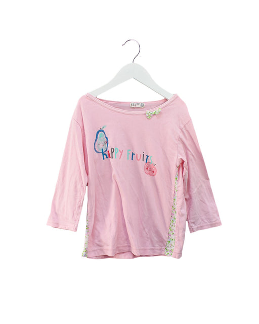 A Pink Long Sleeve Tops from Ragmart in size 5T for girl. (Front View)
