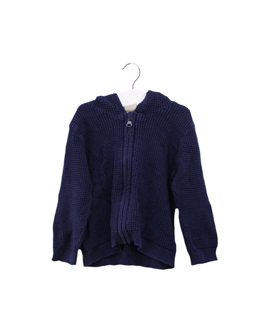 A Navy Zippered Sweatshirts from Seed in size 18-24M for boy. (Front View)