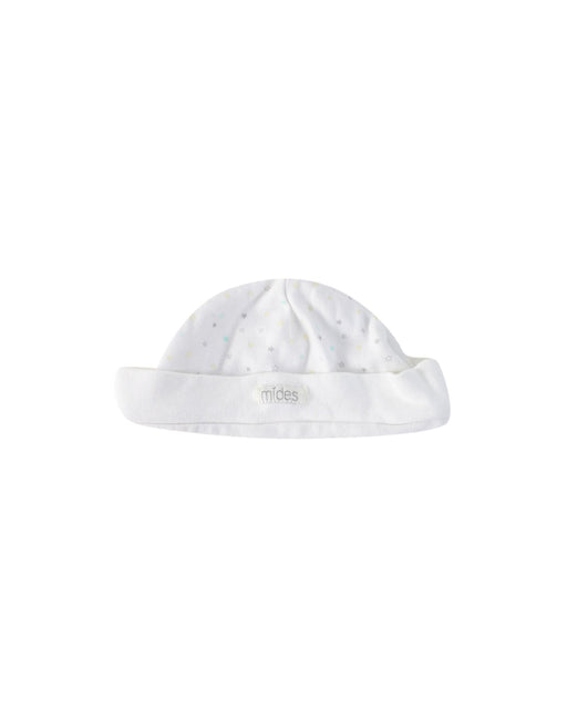 A White Beanies from Mides in size Newborn for boy. (Front View)