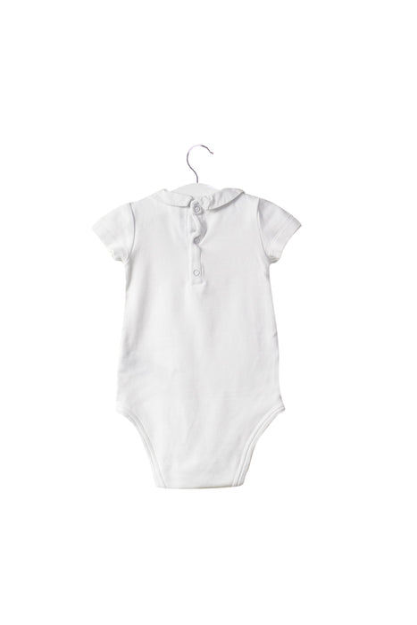 A White Short Sleeve Bodysuits from Jacadi in size 6-12M for girl. (Back View)