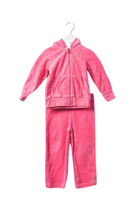 A Pink Pants Sets from Juicy Couture in size 2T for girl. (Front View)