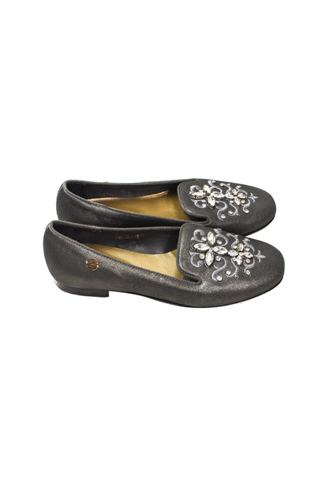 A Grey Flats from Miss Blumarine in size 8Y for girl. (Front View)
