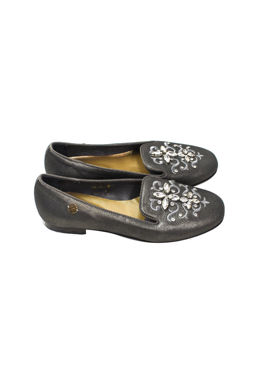 A Grey Flats from Miss Blumarine in size 8Y for girl. (Front View)