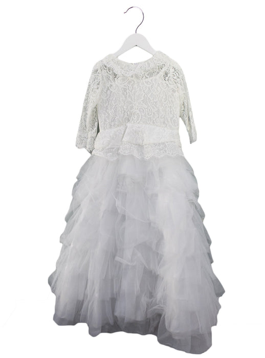 A White Long Sleeve Dresses from Chasing Fireflies in size 6T for girl. (Front View)