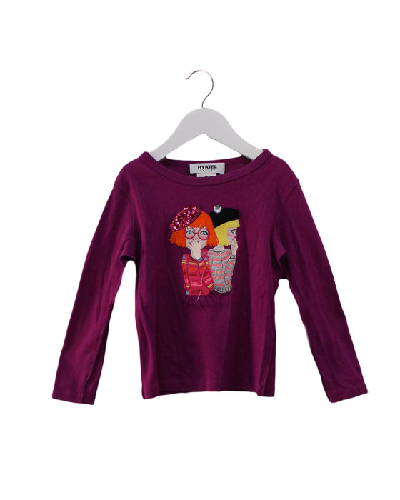 A Purple Long Sleeve Tops from Rykiel Enfant in size 4T for girl. (Front View)