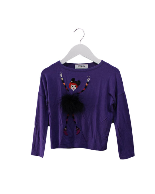 A Purple Long Sleeve Tops from Rykiel Enfant in size 4T for girl. (Front View)
