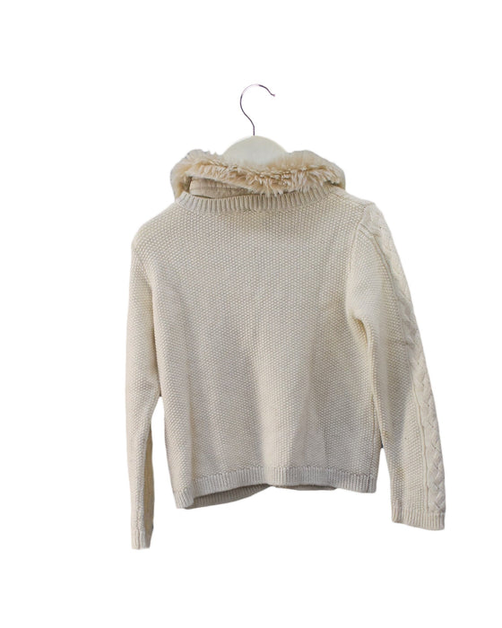 A White Cardigans from Jacadi in size 4T for girl. (Back View)