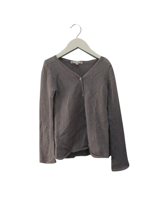 A Grey Cardigans from Bonpoint in size 6T for girl. (Front View)