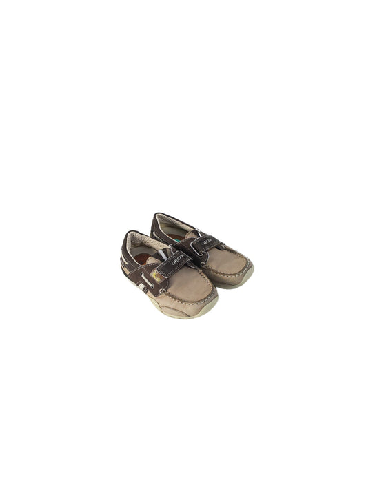 A Brown Loafers & Moccasins from Geox in size 4T for boy. (Front View)