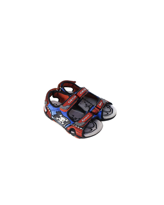 A Blue Sandals from Geox in size 7Y for boy. (Front View)