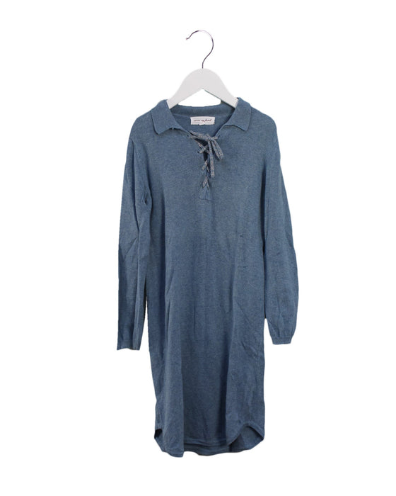A Blue Sweater Dresses from Excuse My French in size 8Y for girl. (Front View)