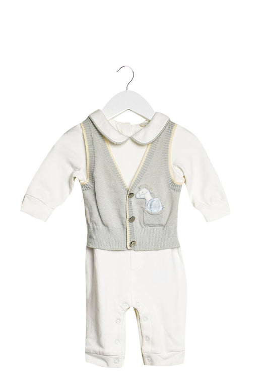 A Beige Long Sleeve Jumpsuits from Nicholas & Bears in size 0-3M for boy. (Front View)