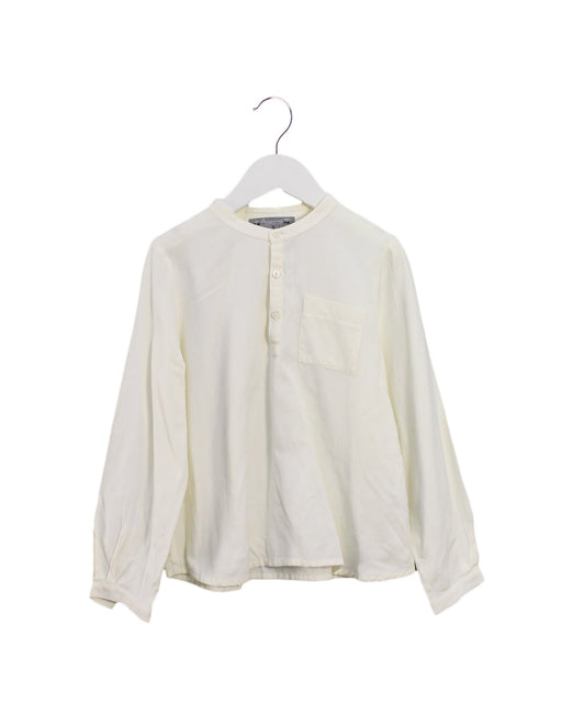 A Ivory Long Sleeve Tops from Bonpoint in size 6T for girl. (Front View)