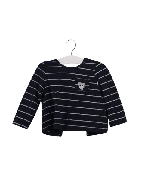 A Navy Long Sleeve Tops from IKKS in size 6-12M for girl. (Front View)