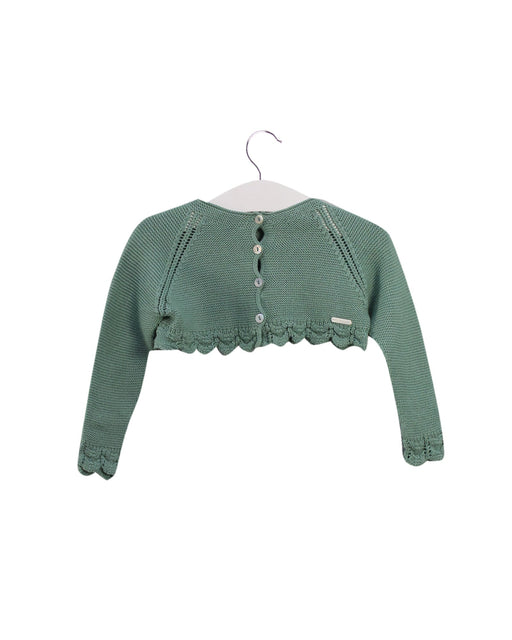A Green Cardigans from Pili Carrera in size 6-12M for girl. (Front View)