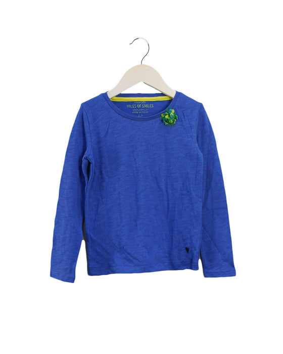 A Blue Long Sleeve Tops from Crewcuts in size 4T for girl. (Front View)