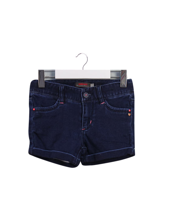 A Blue Shorts from Catimini in size 5T for girl. (Front View)
