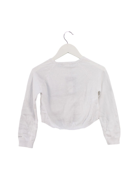 A White Cardigans from Catimini in size 5T for girl. (Back View)