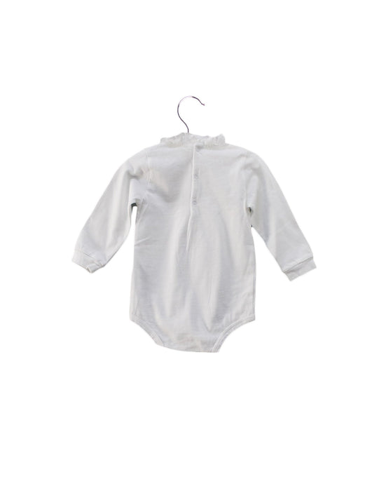 A White Long Sleeve Bodysuits from Il Gufo in size 6-12M for girl. (Back View)