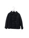A Black Puffer/Quilted Jackets from Monnalisa in size 6T for girl. (Front View)
