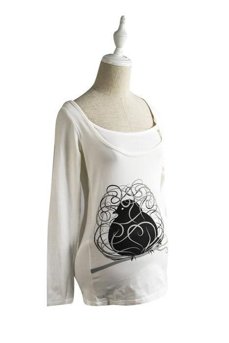 A White Long Sleeve Tops from Mothers en Vogue in size XS for maternity. (Front View)