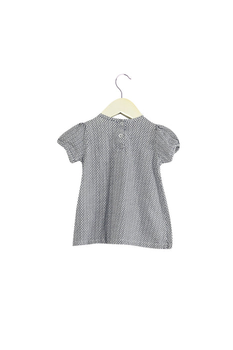 A Navy Short Sleeve Tops from Seed in size 3-6M for girl. (Back View)