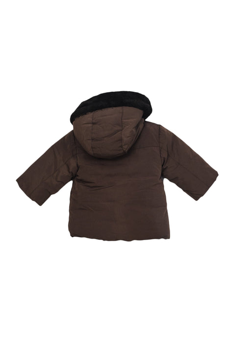 A Brown Puffer/Quilted Jackets from Jacadi in size 6-12M for neutral. (Back View)