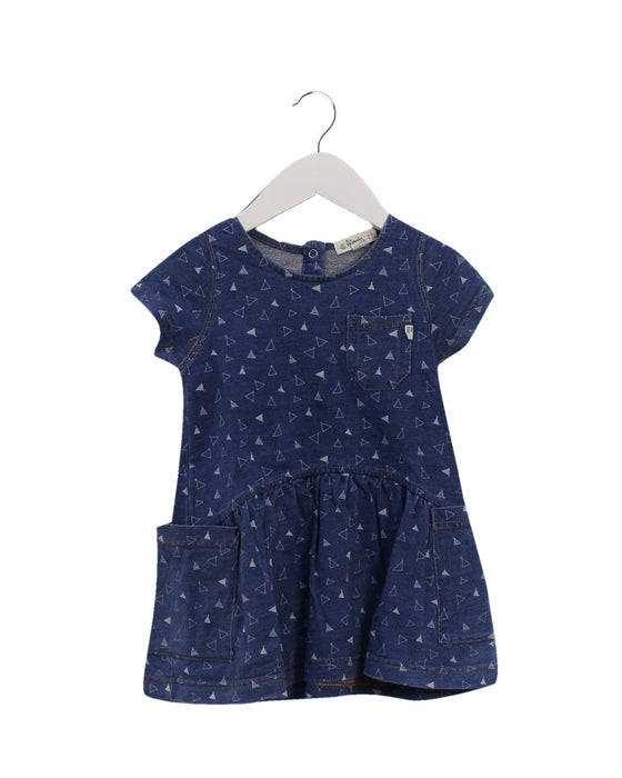 A Blue Short Sleeve Dresses from The Bonnie Mob in size 12-18M for girl. (Front View)