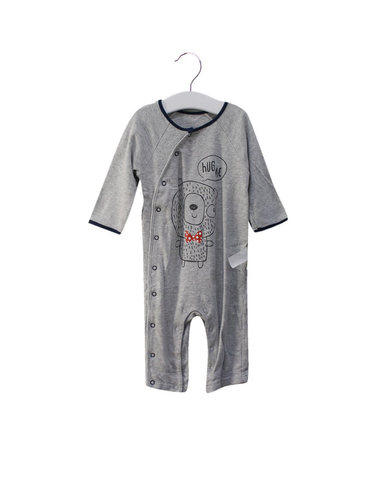 A Grey Long Sleeve Jumpsuits from Mides in size 6-12M for boy. (Front View)