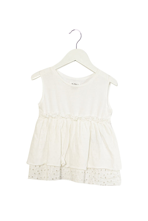 A White Sleeveless Tops from DOUUOD in size 3T for girl. (Front View)