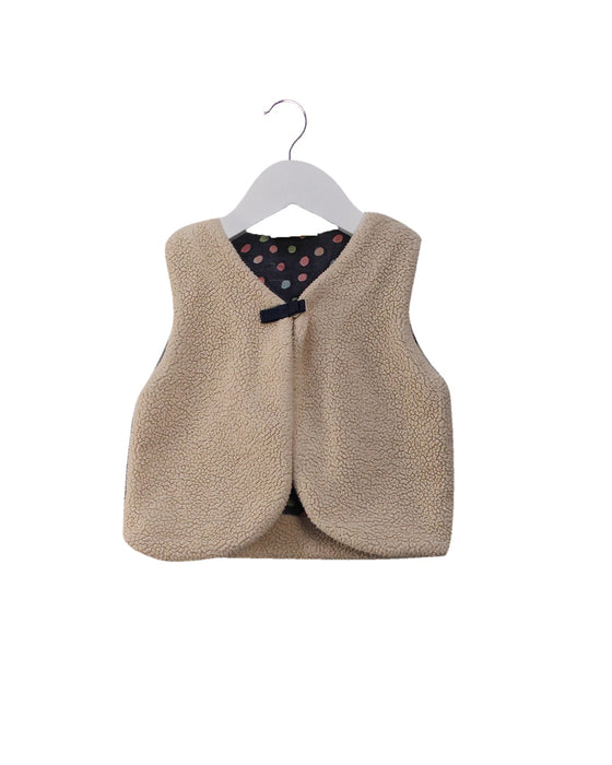A Beige Outerwear Vests from Steiff in size 6-12M for girl. (Front View)
