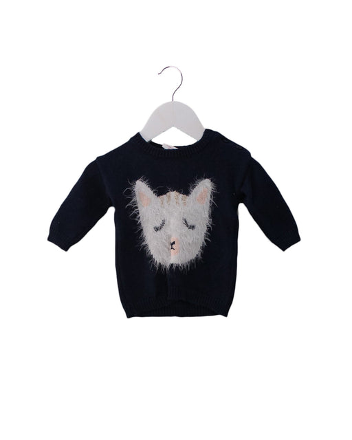 A Navy Knit Sweaters from Seed in size 0-3M for girl. (Front View)
