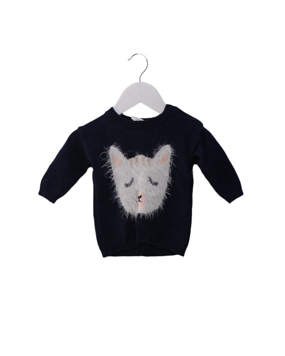 A Navy Knit Sweaters from Seed in size 0-3M for girl. (Front View)