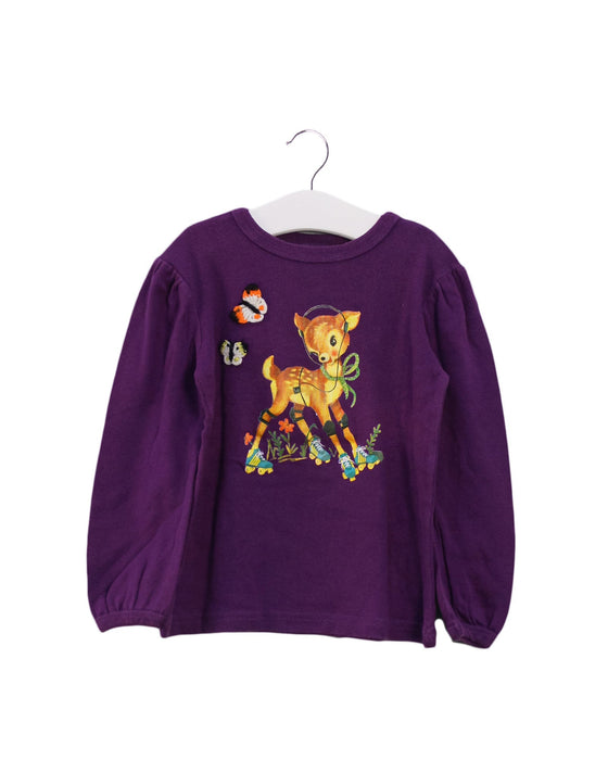 A Purple Long Sleeve Tops from Milk on the Rocks in size 5T for girl. (Front View)