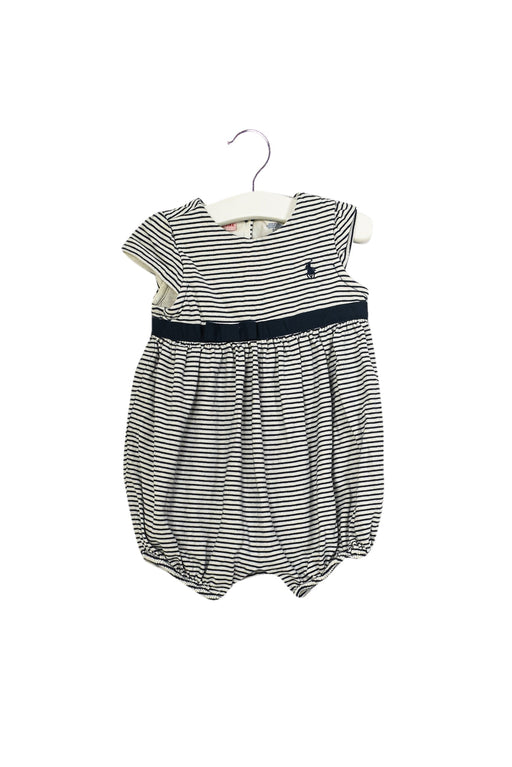 A Navy Rompers from Ralph Lauren in size 6-12M for girl. (Front View)