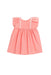 A Pink Short Sleeve Dresses from Bonpoint in size 3-6M for girl. (Front View)