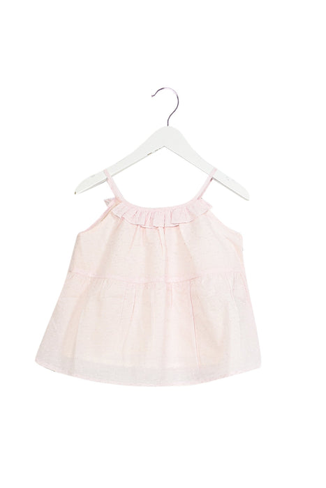 A Pink Sleeveless Tops from Bonpoint in size 4T for girl. (Front View)