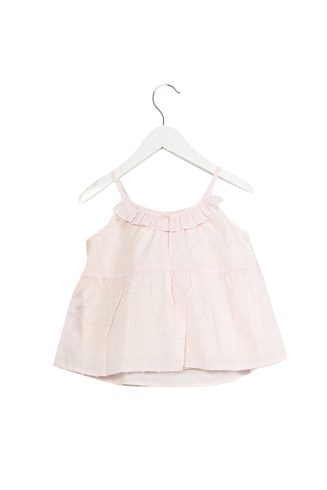 A Pink Sleeveless Tops from Bonpoint in size 4T for girl. (Back View)