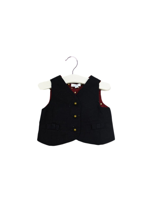 A Navy Vests from Jacadi in size 3-6M for boy. (Front View)