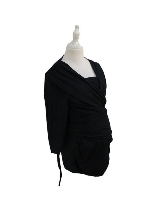 A Black Long Sleeve Tops from Seraphine in size M for maternity. (Front View)