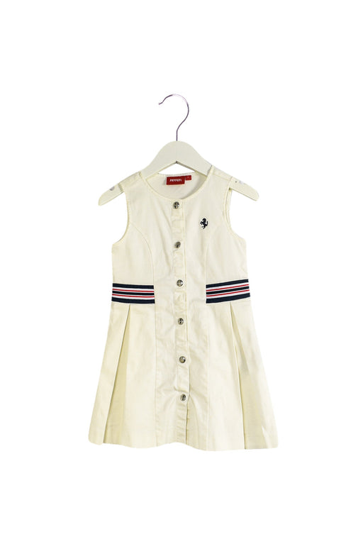 A White Sleeveless Dresses from Ferrari in size 3T for girl. (Front View)