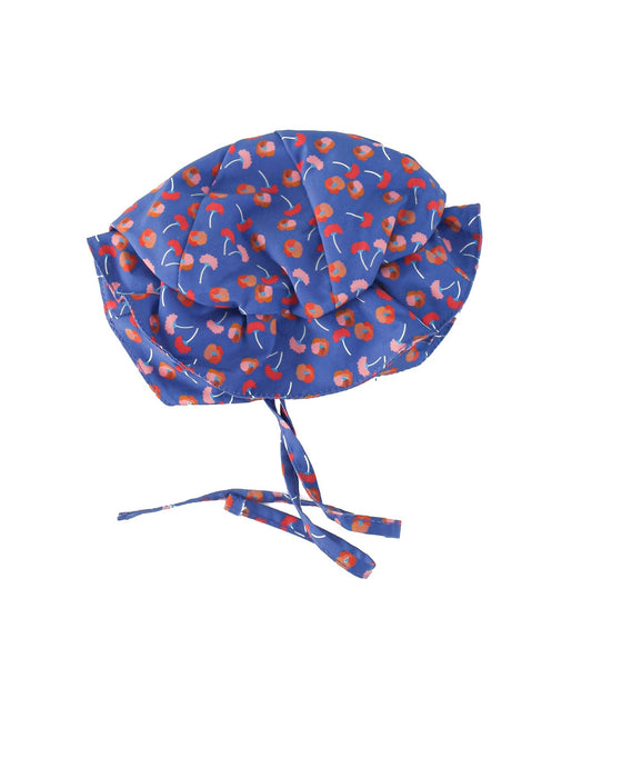 A Blue Sun Hats from Bonnet à Pompon in size O/S for girl. (Front View)