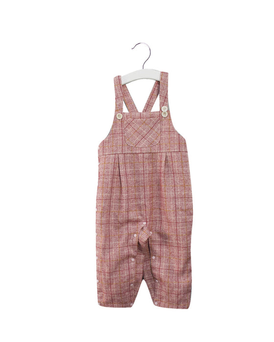 A Pink Long Overalls from Chickeeduck in size 18-24M for girl. (Front View)
