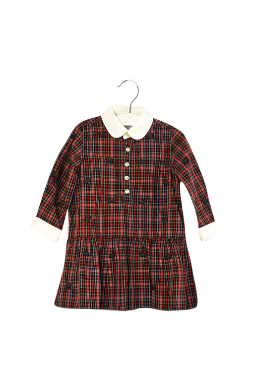 A Red Long Sleeve Dresses from Ralph Lauren in size 6-12M for girl. (Front View)