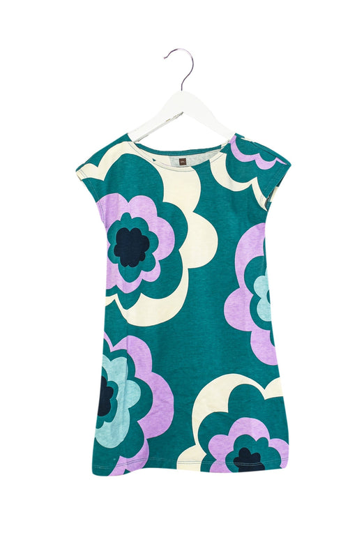 A Teal Sleeveless Dresses from Tea in size 4T for girl. (Front View)